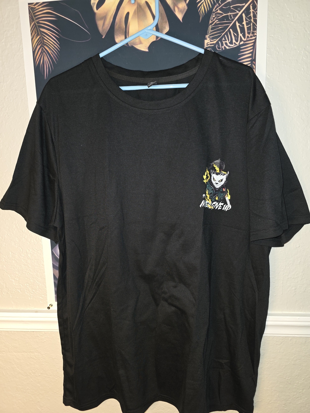 NFINITY Black Short Sleeve Tee with Small Yellow & White Chest Graphic